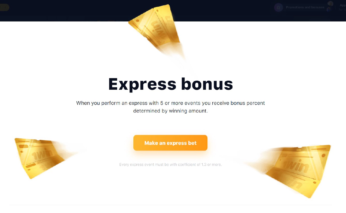 1win Casino Express Bonus