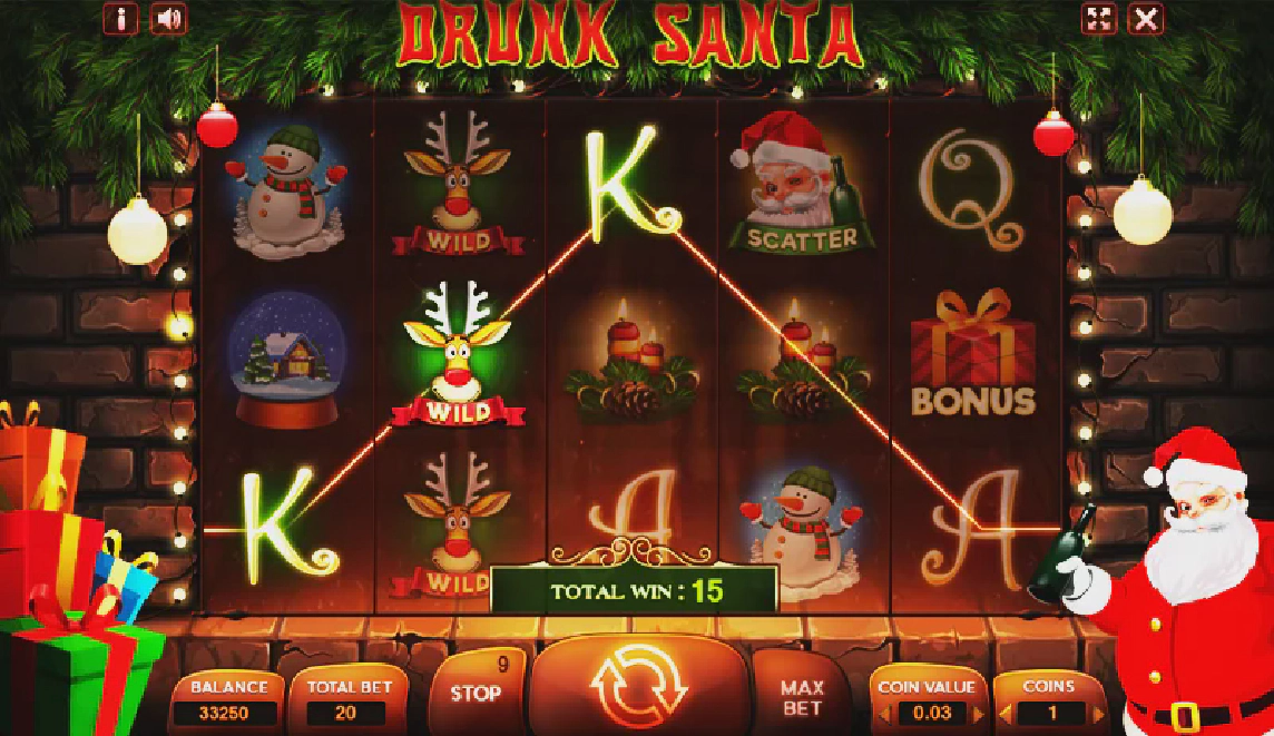 slot machine Drunk Santa